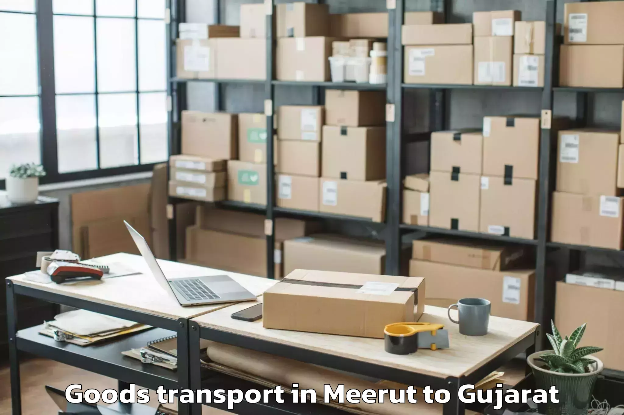 Top Meerut to Dhrangadhra Goods Transport Available